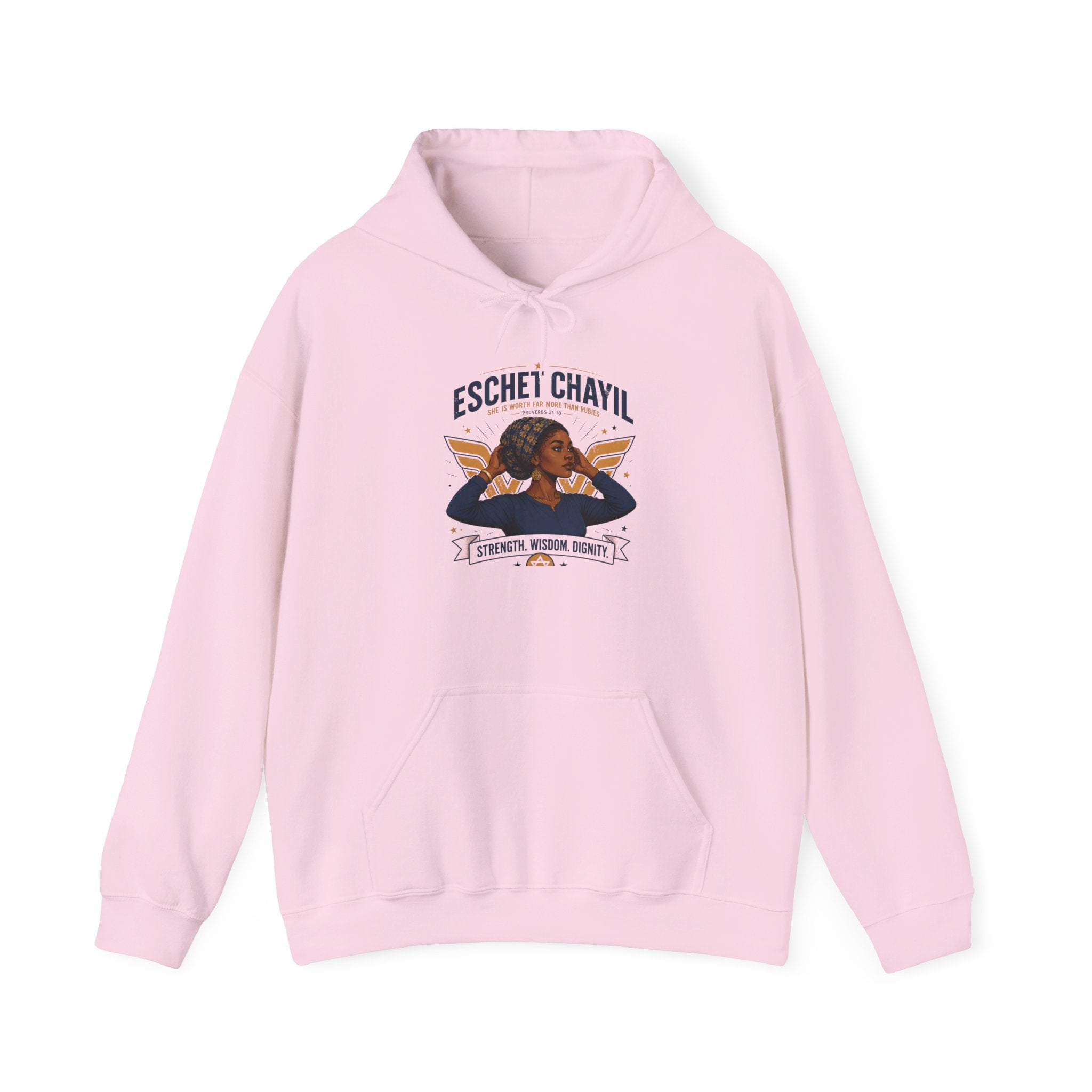 Eschet Chayil Hoodie – Jewish Woman Pride Gift | Strength Wisdom Dignity