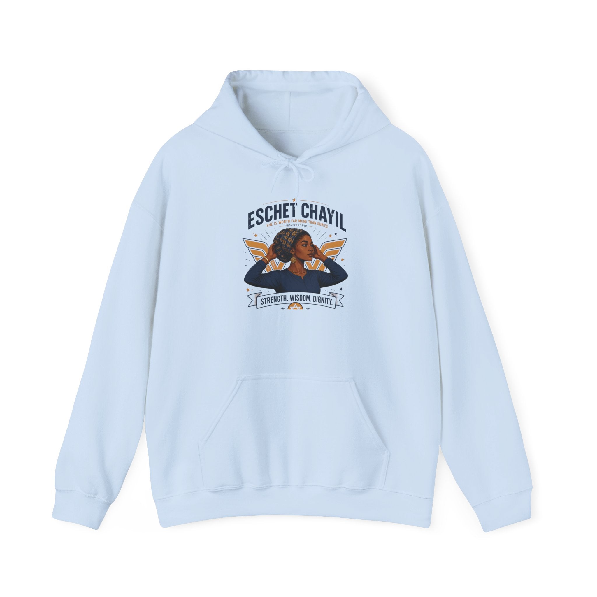 Eschet Chayil Hoodie – Jewish Woman Pride Gift | Strength Wisdom Dignity