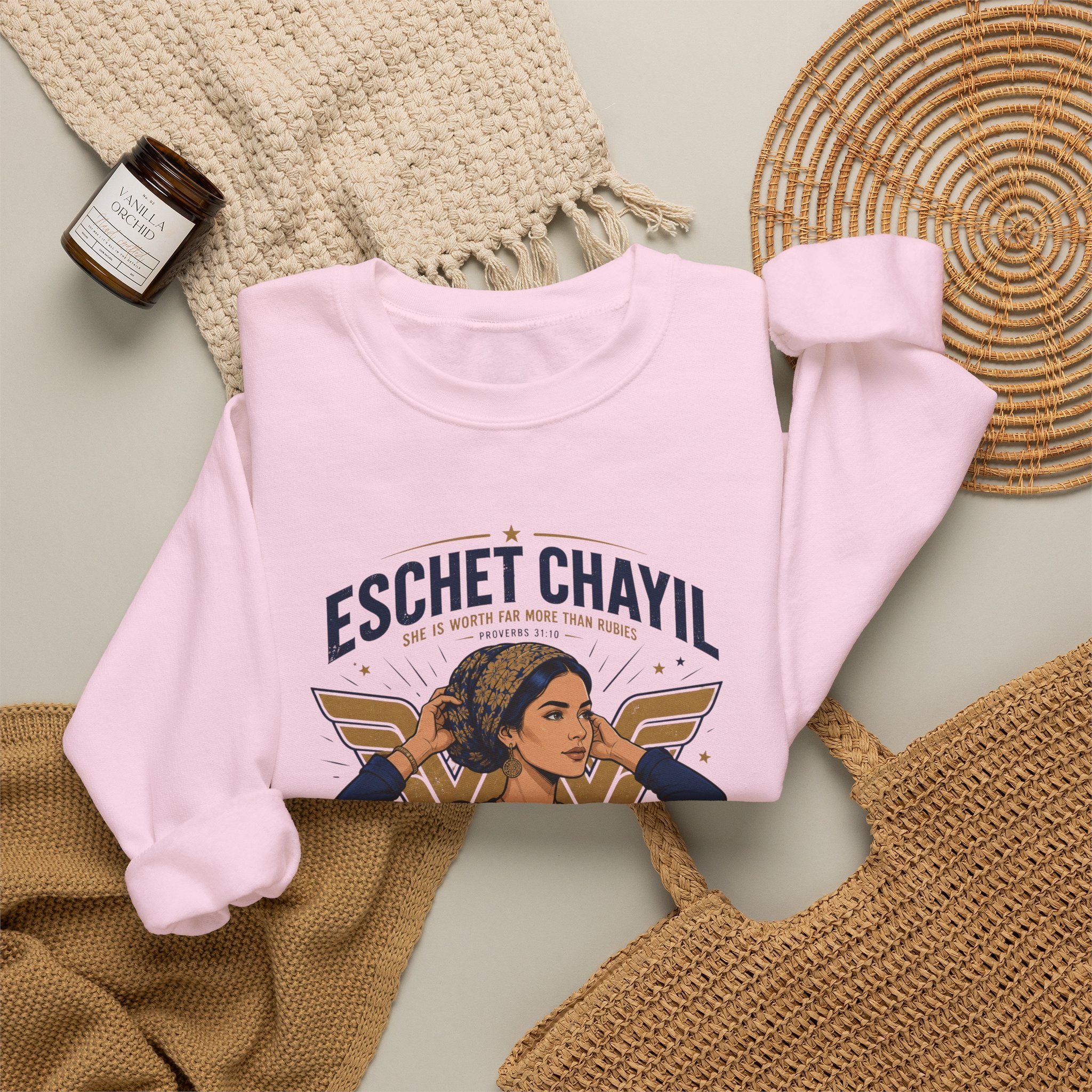 Eschet Chayil Sweatshirt – Jewish Gift for Women | Strength Wisdom Dignity