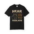 Shema Yisrael — Hear From Here Jewish T-Shirt (Black Edition)