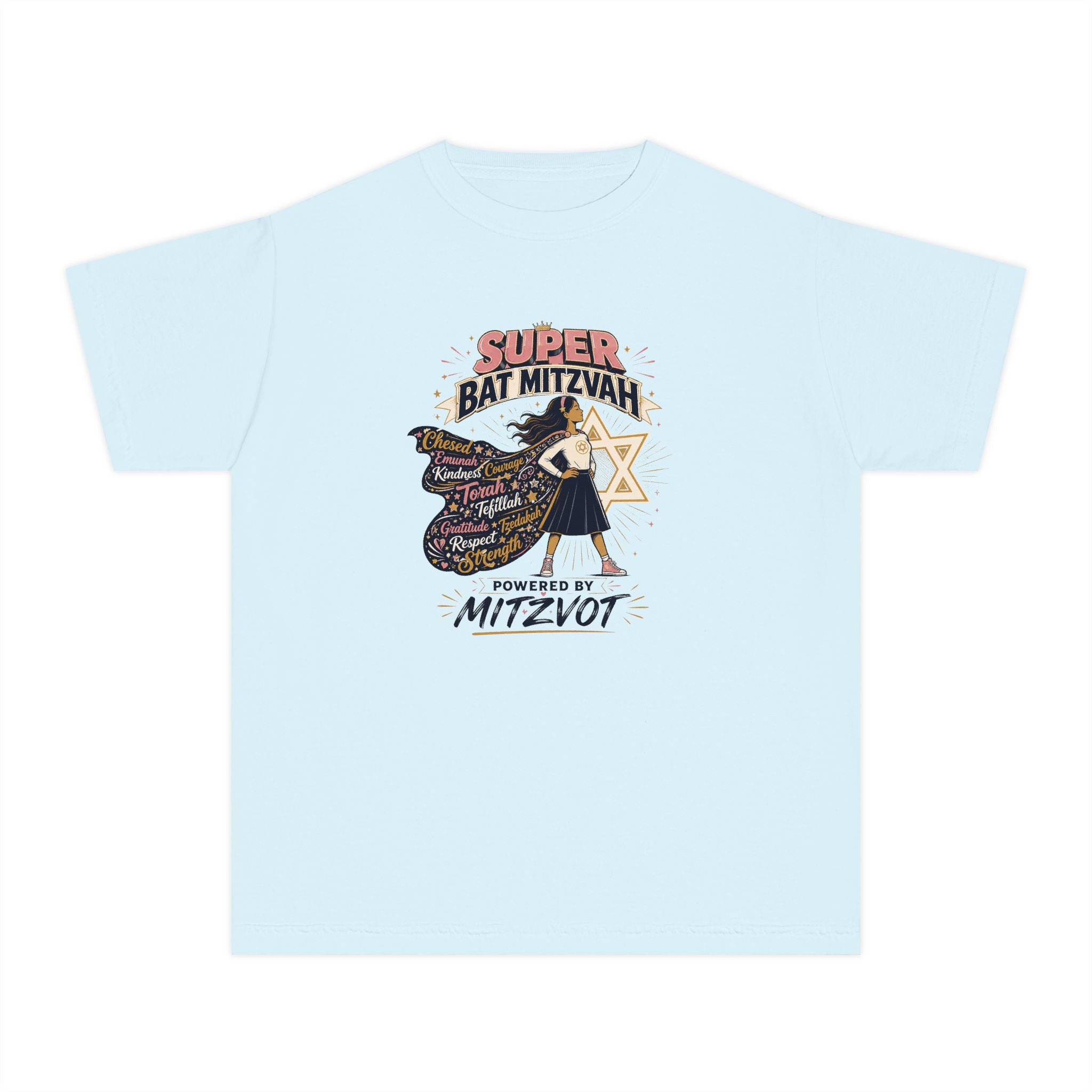 Super Bat Mitzvah — Powered by Mitzvot Jewish Girl T-Shirt