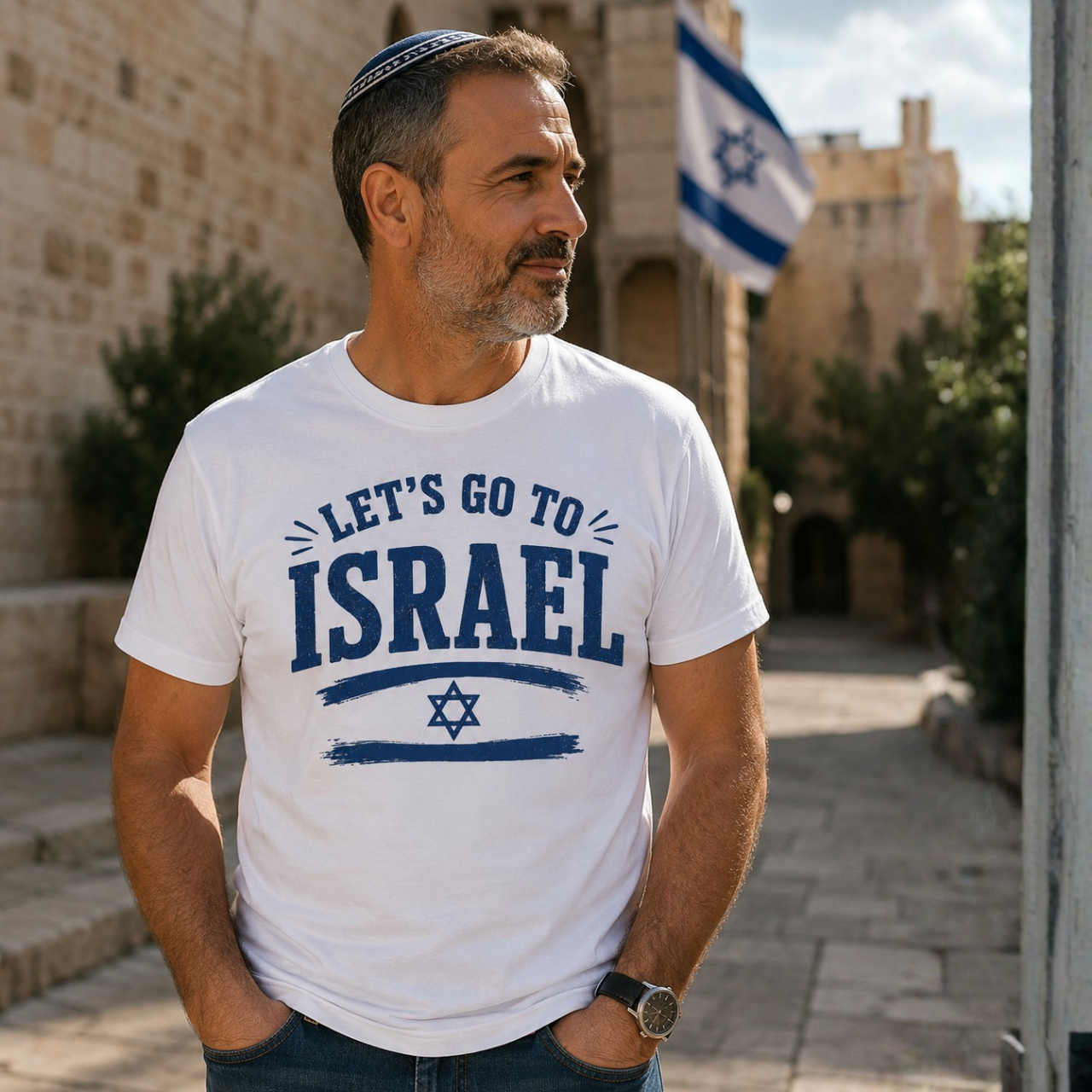 Let’s Go to Israel T‑Shirt — Israel Travel Tee with Star of David