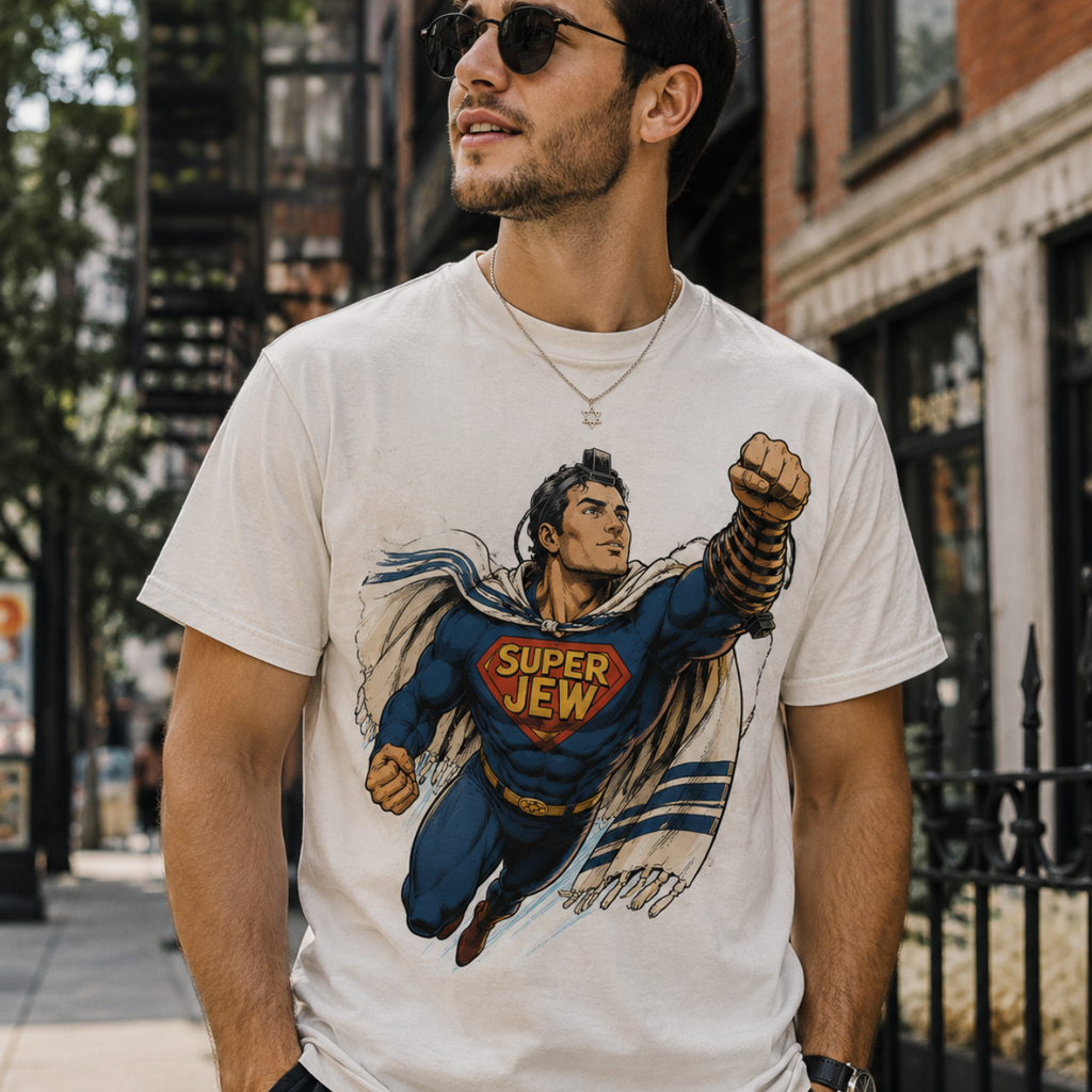 Super Jew Graphic Tee — Jewish Humor & Pride T-Shirt