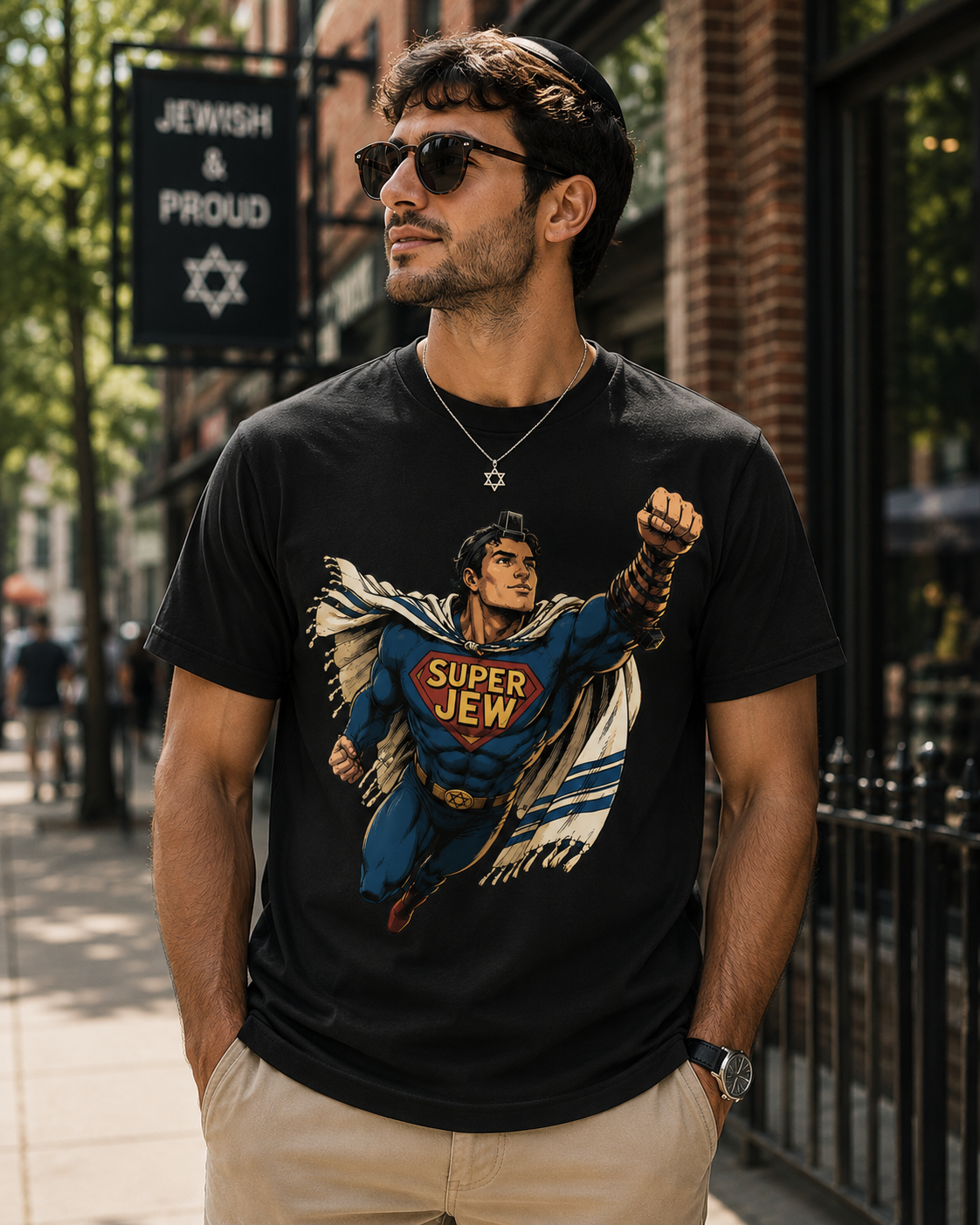 Super Jew Graphic Tee — Jewish Humor & Pride T-Shirt