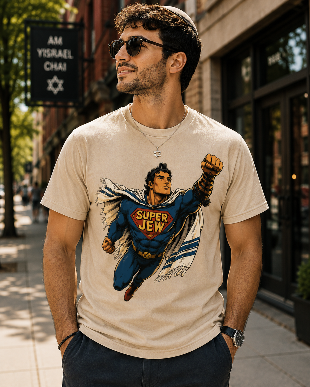 Super Jew Graphic Tee — Jewish Humor & Pride T-Shirt