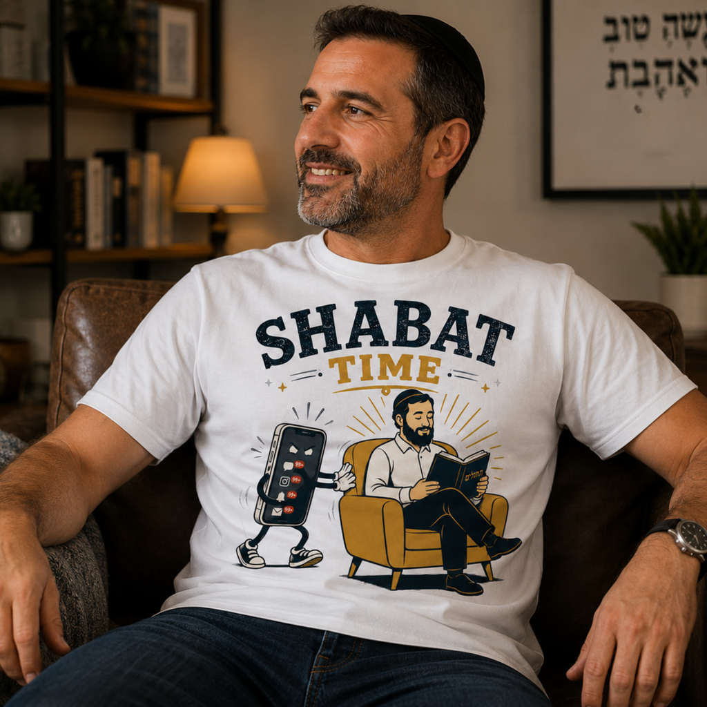 Shabat Time Graphic Tee — Jewish Humor T-Shirt