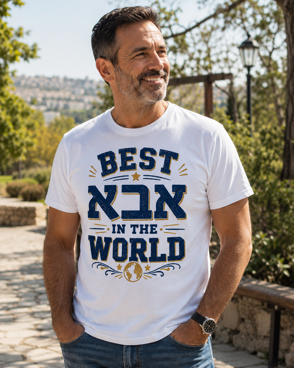 Best Abba in the World — Jewish Dad T-Shirt