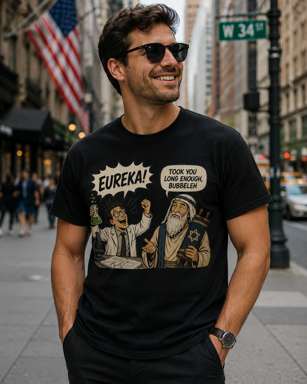 Eureka! Took You Long Enough, Bubbeleh — Jewish Humor T-Shirt