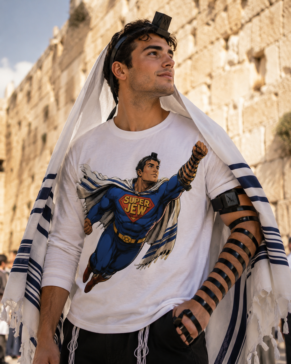 Super Jew Long Sleeve Tee — Jewish Pride & Humor Shirt