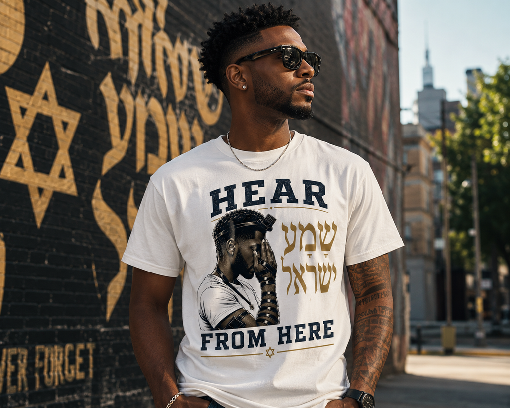 Shema Yisrael — Hear From Here Jewish T-Shirt