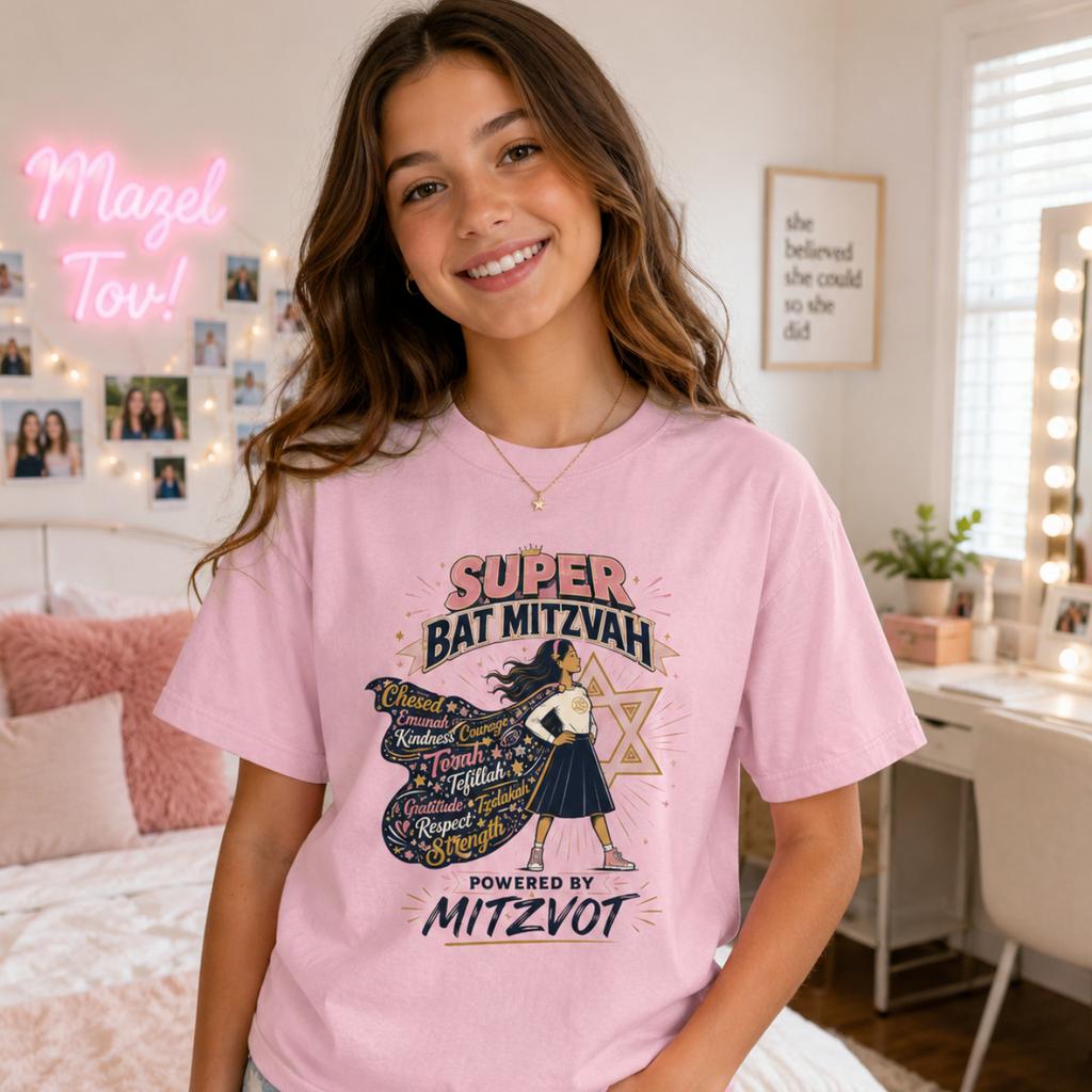 Super Bat Mitzvah — Powered by Mitzvot Jewish Girl T-Shirt