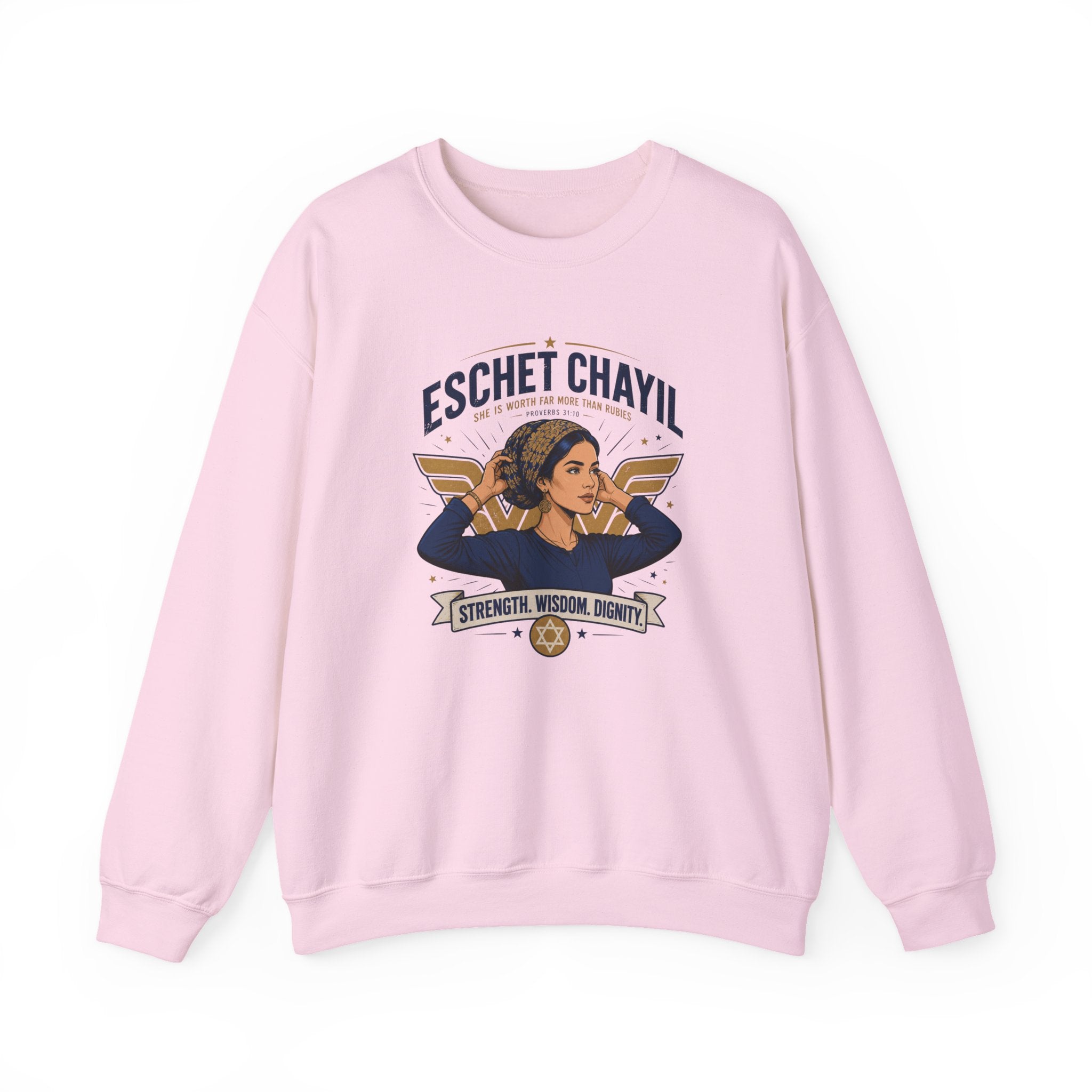 Eschet Chayil Sweatshirt – Jewish Gift for Women | Strength Wisdom Dignity