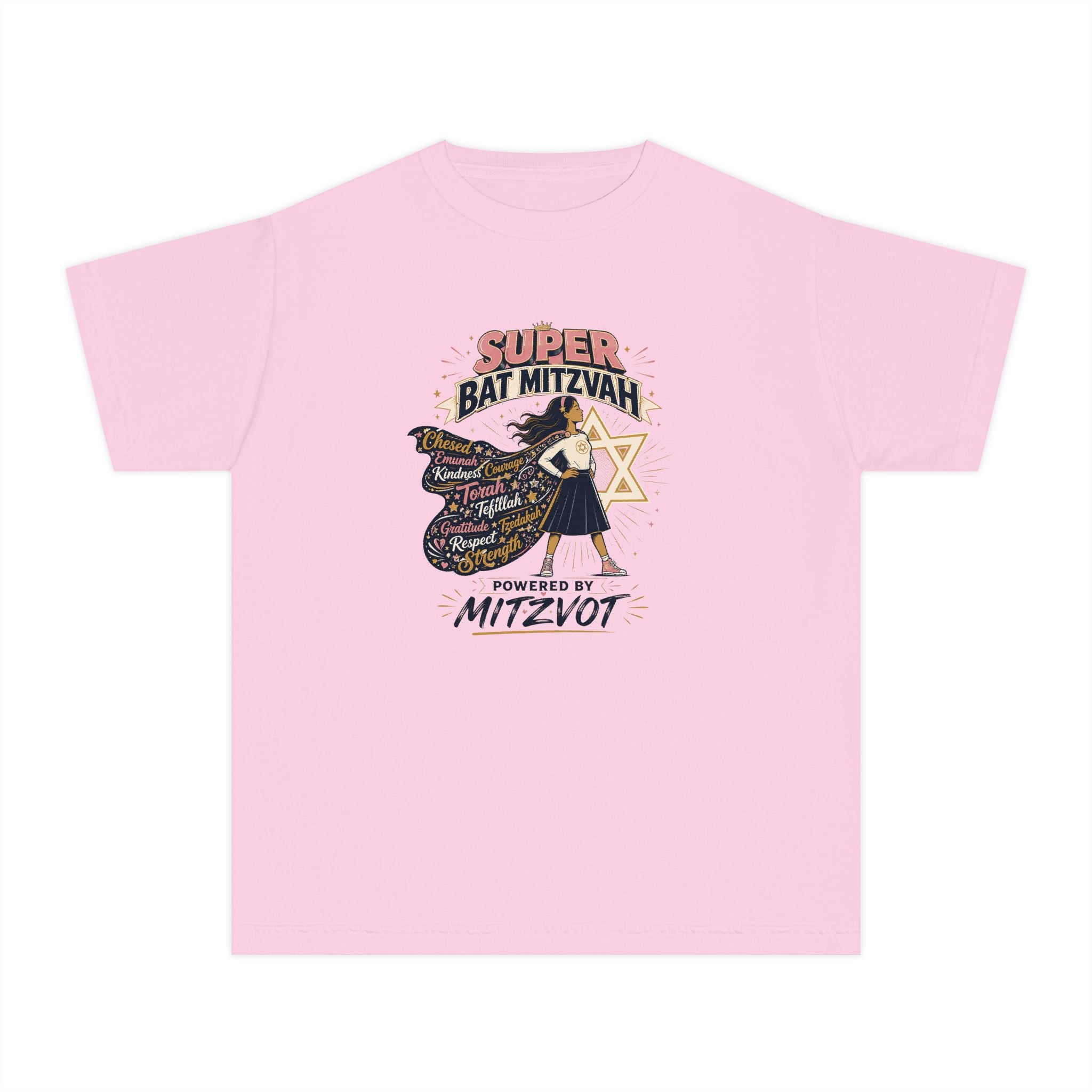 Super Bat Mitzvah — Powered by Mitzvot Jewish Girl T-Shirt