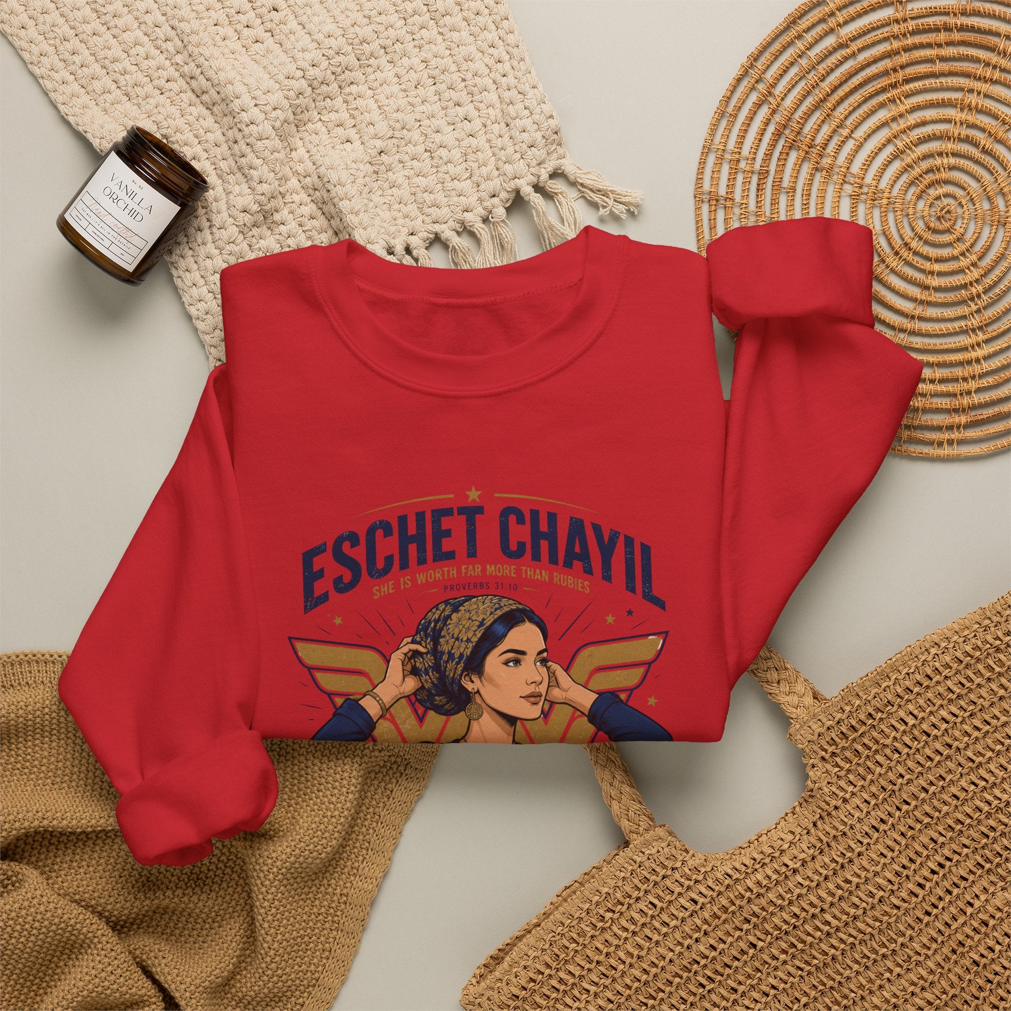 Eschet Chayil Sweatshirt – Jewish Gift for Women | Strength Wisdom Dignity