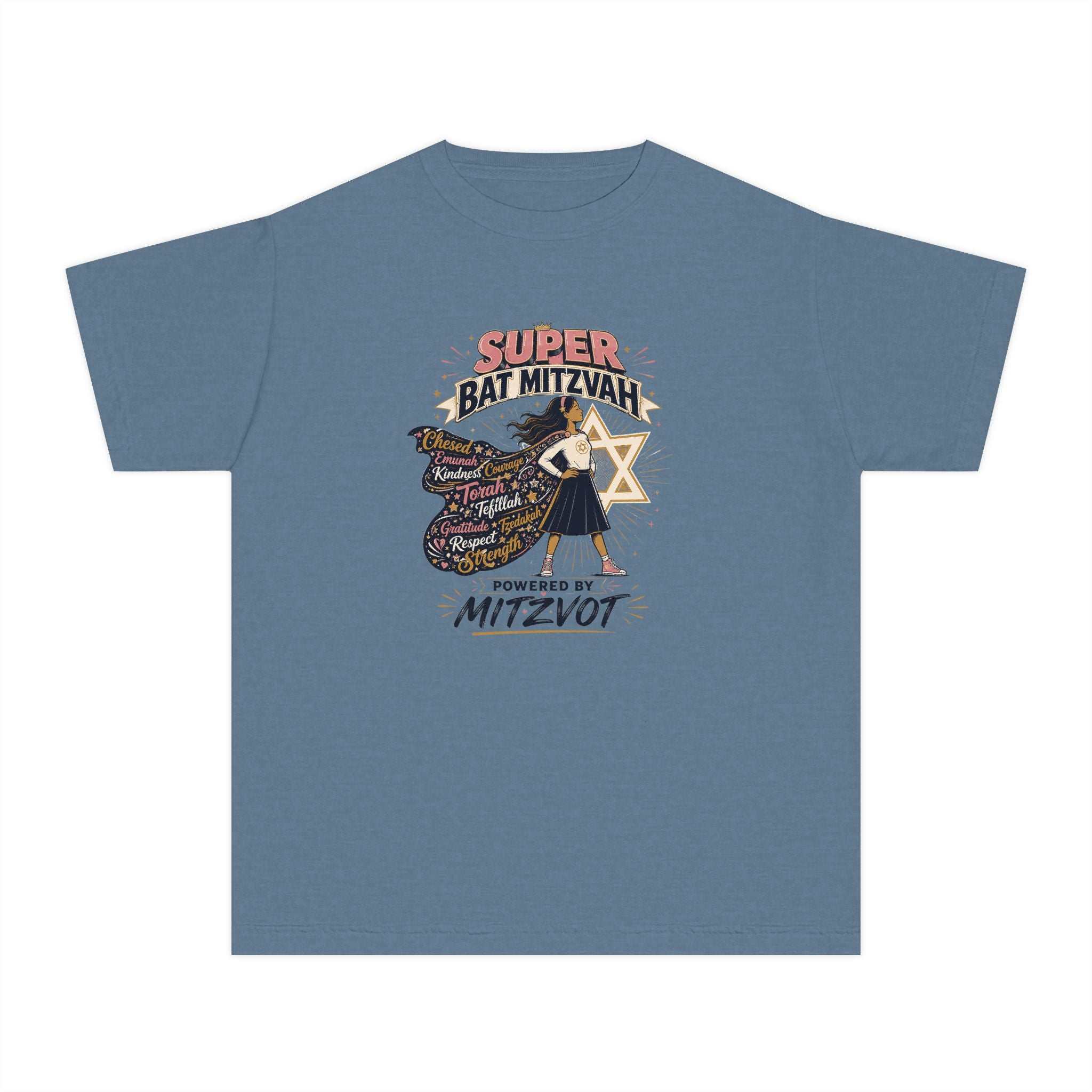 Super Bat Mitzvah — Powered by Mitzvot Jewish Girl T-Shirt