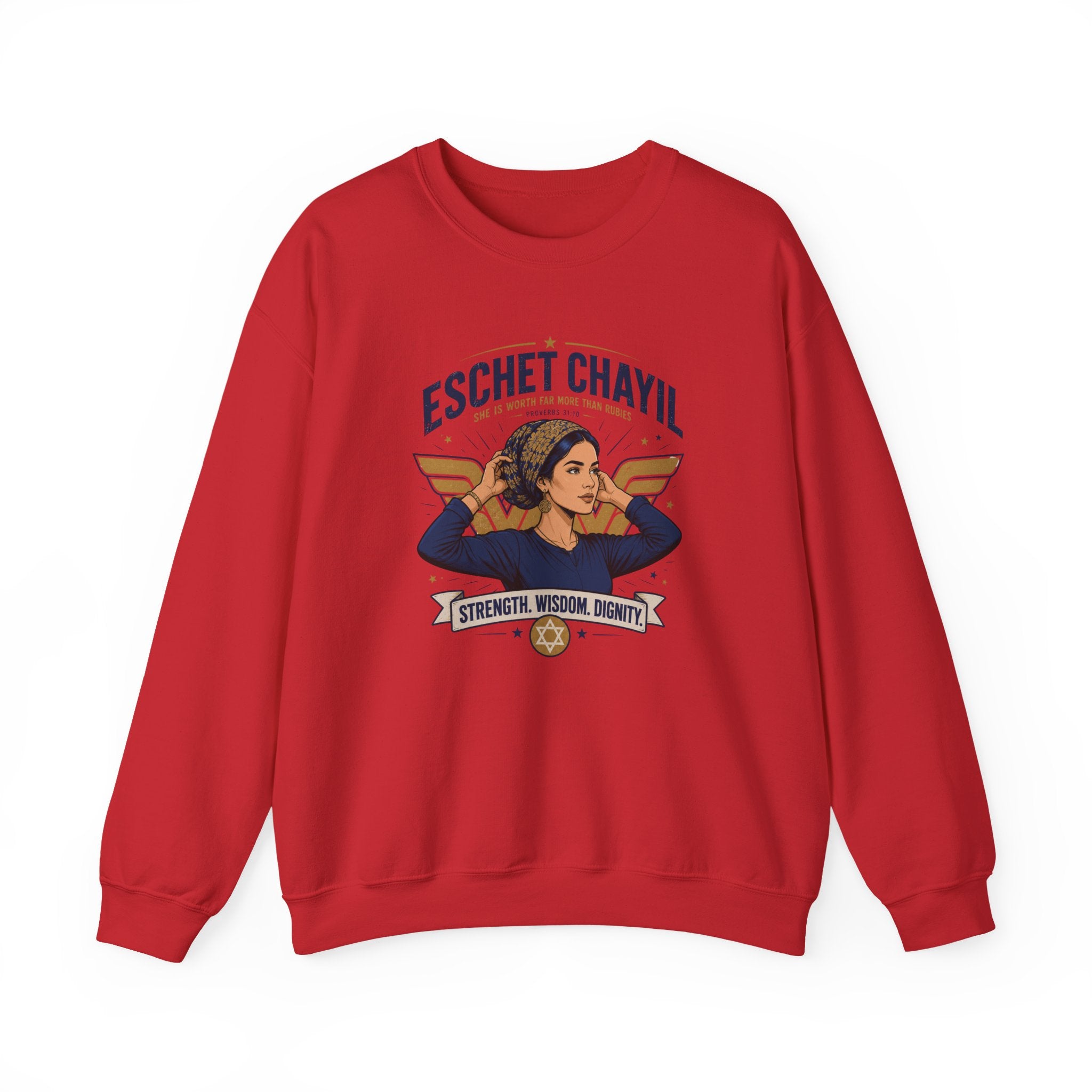 Eschet Chayil Sweatshirt – Jewish Gift for Women | Strength Wisdom Dignity