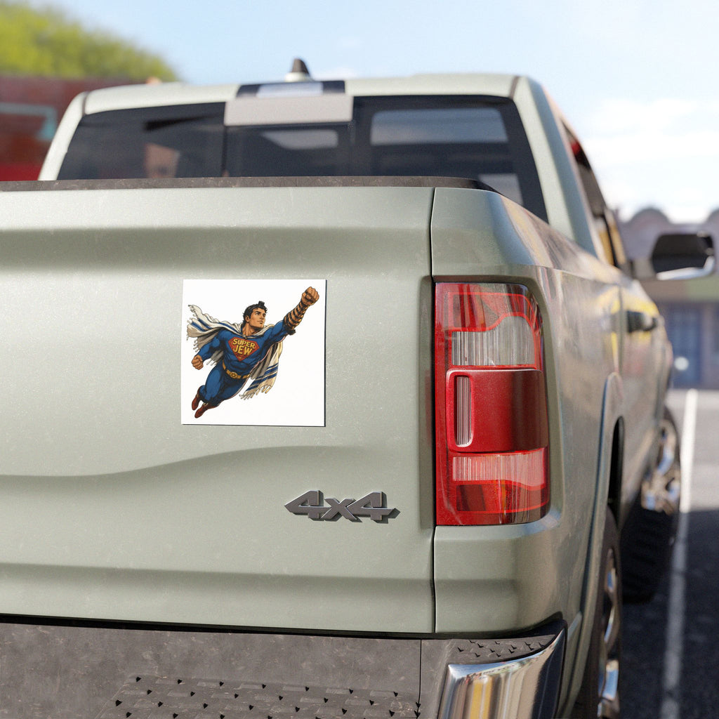 Super Jew Car Magnet — Jewish Pride Superhero Design