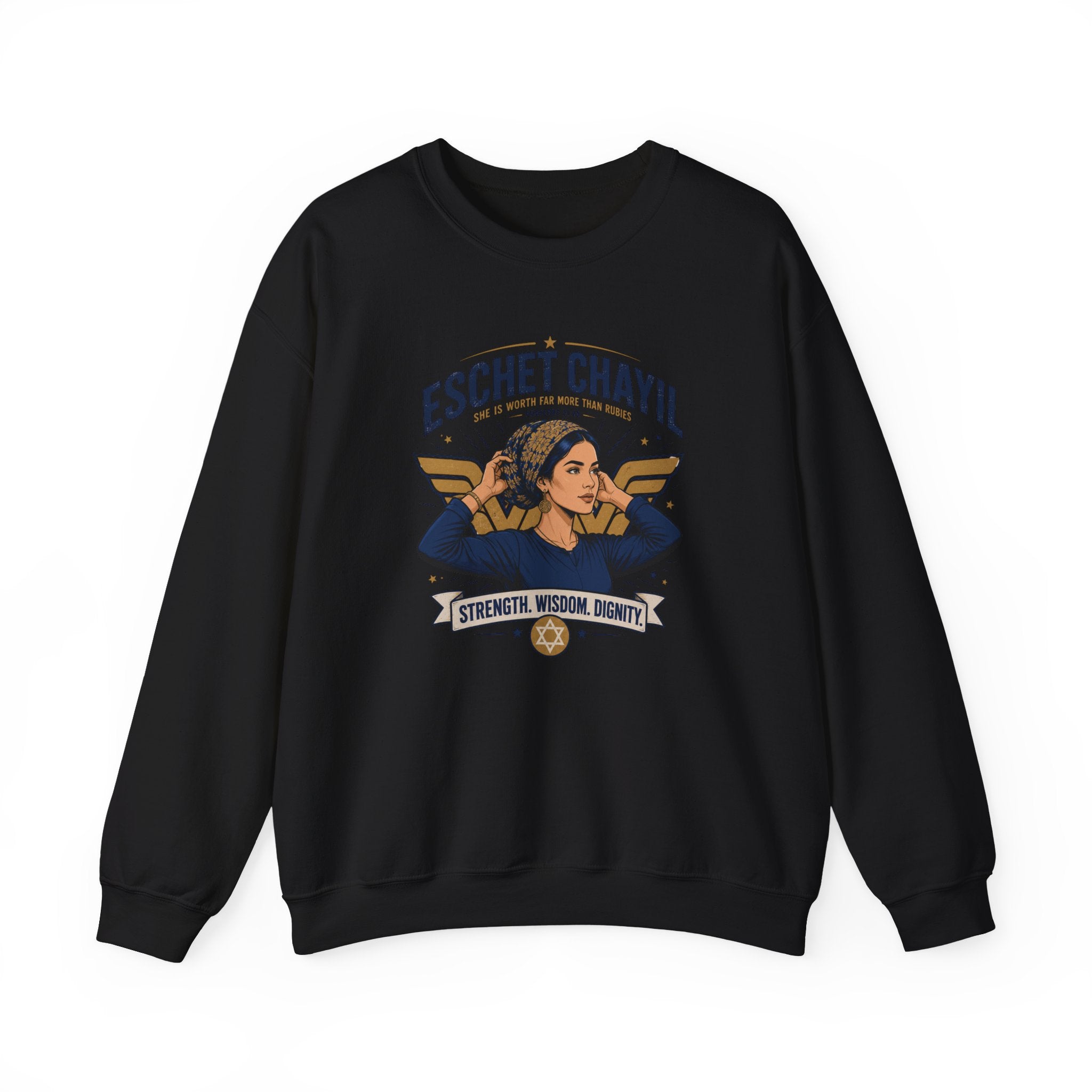 Eschet Chayil Sweatshirt – Jewish Gift for Women | Strength Wisdom Dignity